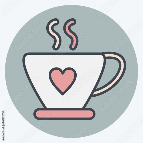 Icon Hot Drinks. suitable for flu symbol. color mate style. simple design editable. design template vector. simple illustration