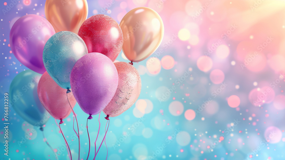 A group of colorful balloons soaring up in the sky A group of colorful balloons soaring up in the sky