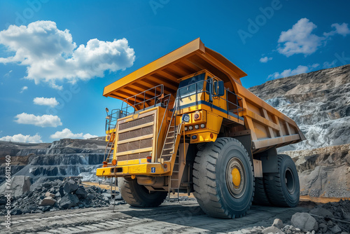 Dump truck in open pit mine on a sunny day © kanurism