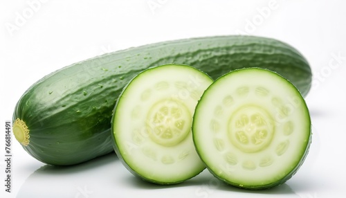 Cucumber or Cucumis melo isolated on white background photo