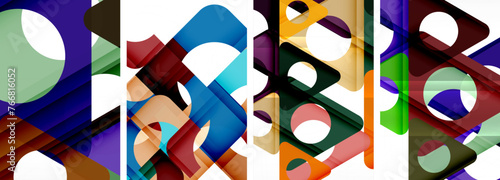 Abstract background set featuring captivating triangles. Harmonious blend of geometry and style, these designs bring modern flair