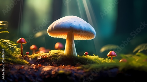 Mushroom illustration  concept of healthy sustainable food and organic products