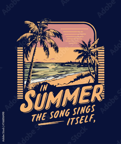 Vector graphics text with the inscription enjoy the summer.