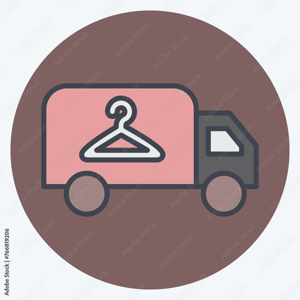 Icon Delivery. related to Laundry symbol. color mate style. simple design editable. simple illustration, good for prints Icon Delivery. related to Laundry symbol. color mate style. simple design editable. simple illustration, good for prints