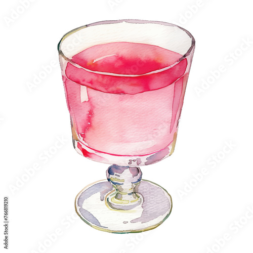 pink syrup in glasses watercolor good quality and good design