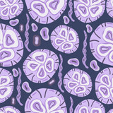 Jellyfish seamless pattern flat design purple colour