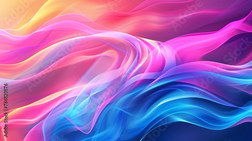 dynamic abstract modern background with multicolored pink blue purple yellow waves in neon gradient bright and vibrant digital design with fluid and energetic texture and color spectrum