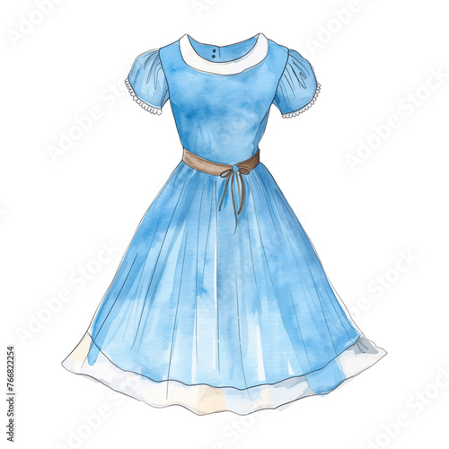 blue gown watercolor good quality and good design