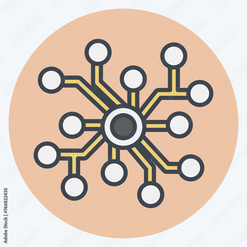Icon Neural Network. related to Machine Learning symbol. color mate style. simple design editable. simple illustration. simple vector icons Icon Neural Network. related to Machine Learning symbol. color mate style. simple design editable. simple illustration. simple vector icons