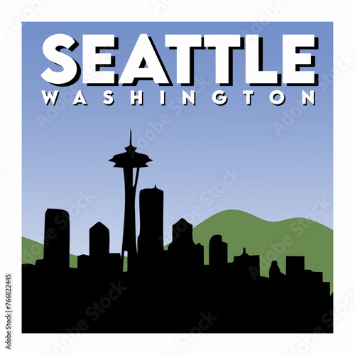 seattle washington united states with beautiful view