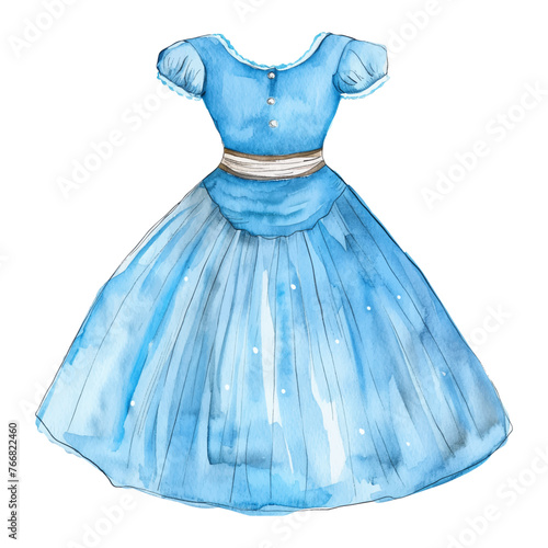 blue gown watercolor good quality and good design