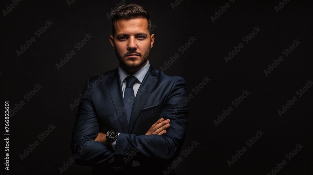 professional portrait of a handsome business man in suit isolated on black background professional portrait of a handsome business man in suit isolated on black background
