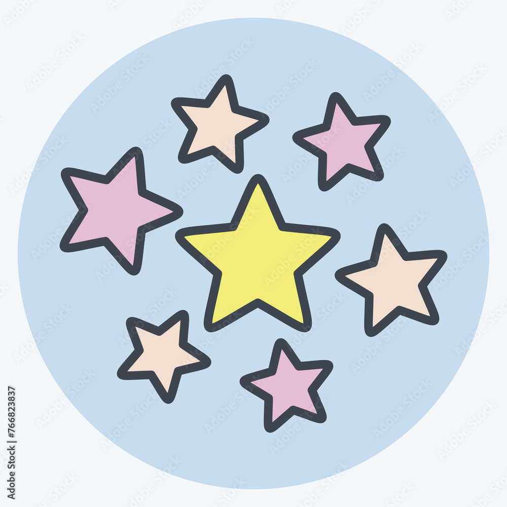 Icon Stars Around. related to Stars symbol. color mate style. simple design editable. simple illustration. simple vector icons Icon Stars Around. related to Stars symbol. color mate style. simple design editable. simple illustration. simple vector icons