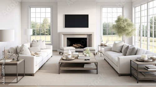 interior composition of modern elegant living room 