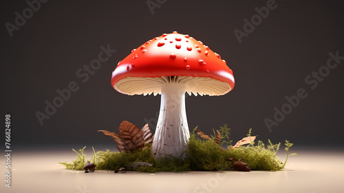 Mushroom illustration with copy space