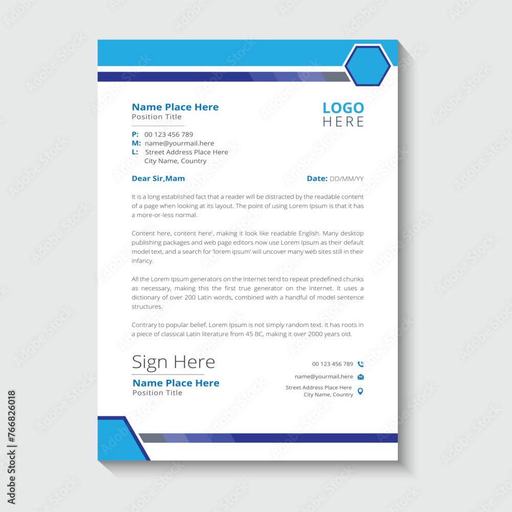 Obraz premium Company business and corporate letterhead template