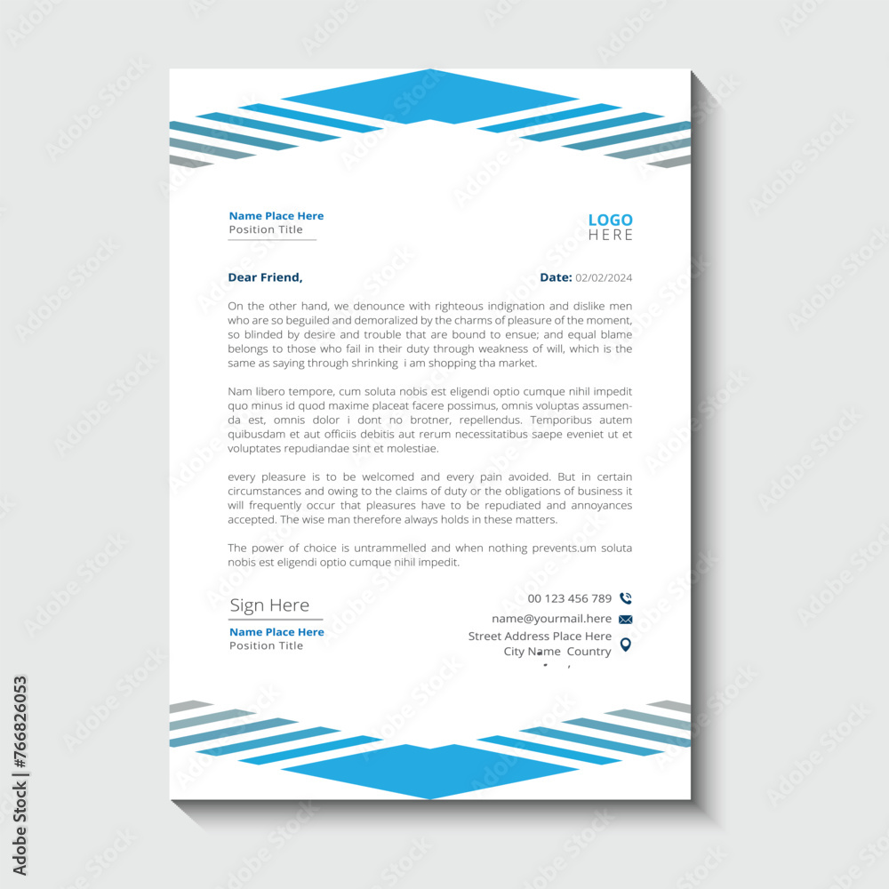 Company business and corporate letterhead template