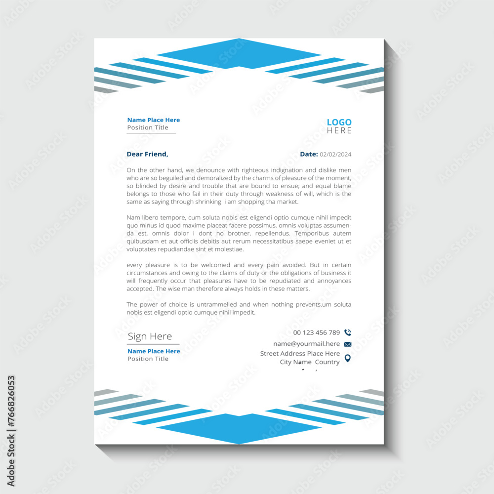 Company business and corporate letterhead template Company business and corporate letterhead template