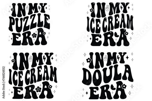 In My Puzzle Era, In My Ice Cream Era, In My doula Era retro T-shirt