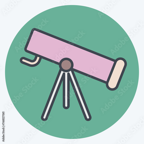 Icon Telescope. related to Space symbol. color mate style. simple design editable. simple illustration photo