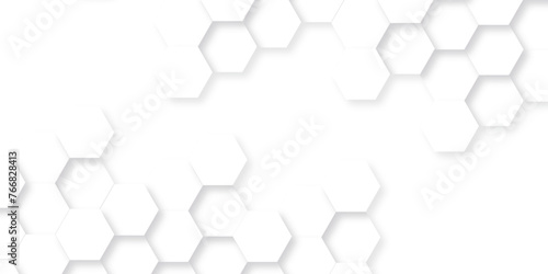 Abstract background with hexagon, modern abstract vector polygonal pattern. Futuristic abstract seamless bright white abstract honeycomb background.. Luxury white hexagon pattern.