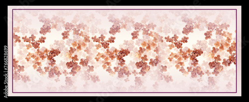 watercolor leaf scarf pattern design with gradient effect