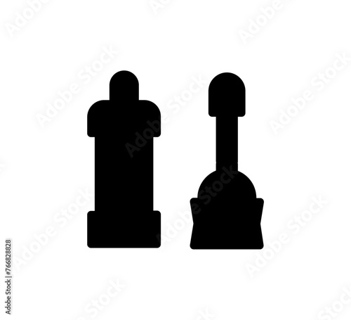 Silhouette Vector bathroom icons. Editable Stroke. Shower, bath, toilet, bidet, mirror, water tap. Laundry and garbage basket. Cosmetics shampoo comb cream. Toilet paper napkins
