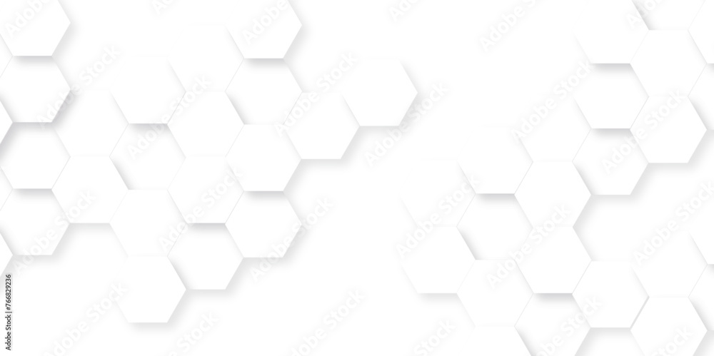 Obraz premium Abstract background with hexagon, modern abstract vector polygonal pattern. Futuristic abstract seamless bright white abstract honeycomb background.. Luxury white hexagon pattern.