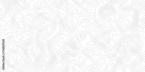 Vector geography landscape Topo contour map on white background, Topographic contour lines. Seamless pattern with lines Topographic map. Geographic mountain relief.
