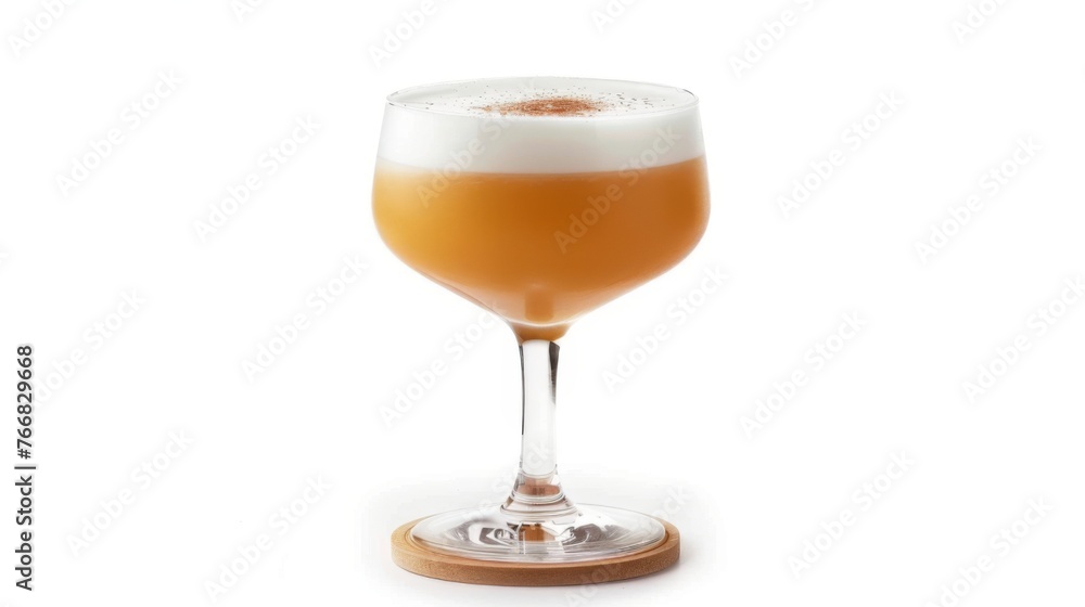 A Whiskey Sour cocktail set against a pristine white backdrop, showcasing a glass brimming with the enticing blend of this iconic alcoholic beverage. A Whiskey Sour cocktail set against a pristine white backdrop, showcasing a glass brimming with the enticing blend of this iconic alcoholic beverage.