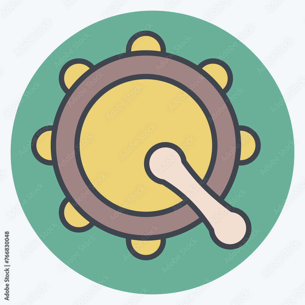 Icon Bodhran. related to Celtic symbol. color mate style. simple design editable. simple illustration Icon Bodhran. related to Celtic symbol. color mate style. simple design editable. simple illustration