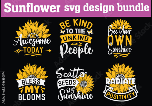 Sunflower svg Design Bundle,Sunflower t shirts and svg design Bundle, svg Files for Cutting Cricut bundle.