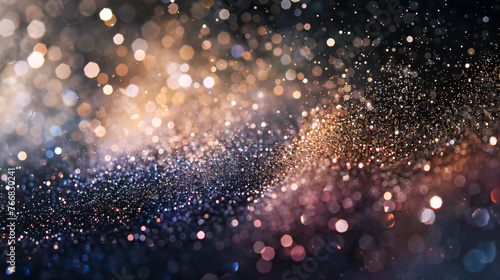 magical dust particles abstract bokeh background. photo