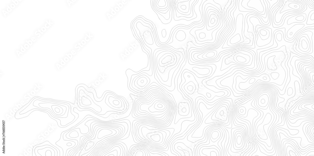 Fototapeta premium Vector geography landscape Topo contour map on white background, Topographic contour lines. Seamless pattern with lines Topographic map. Geographic mountain relief.