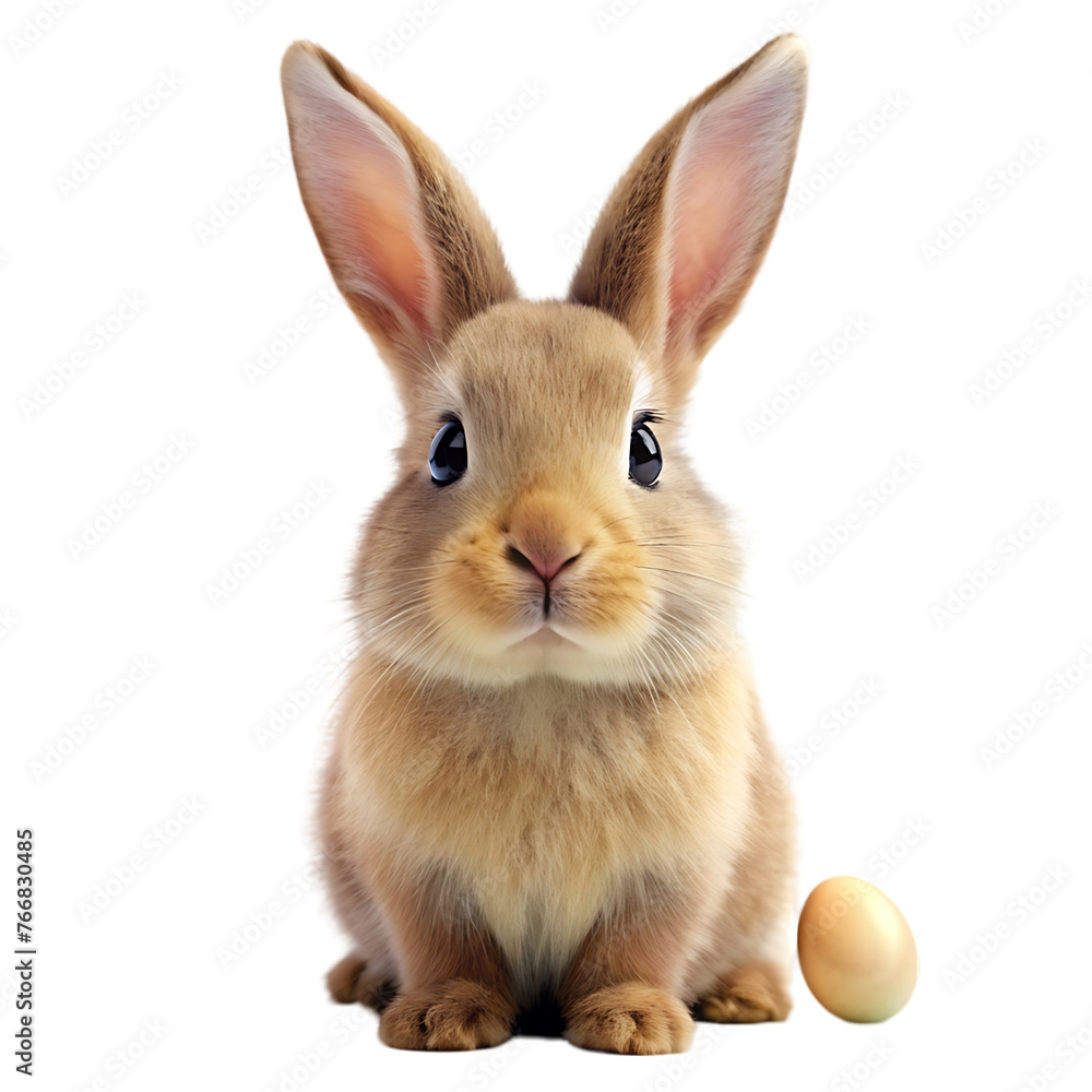Fototapeta premium easter bunny mockup with painted eggs