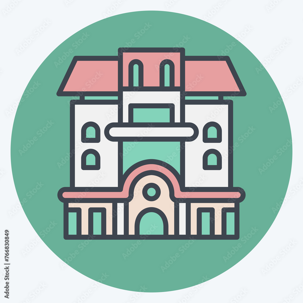Icon Condominium. related to Accommodations symbol. color mate style. simple design editable. simple illustration