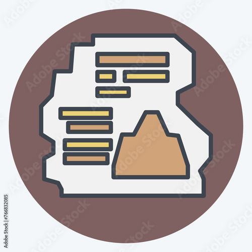 Icon Inscription. related to Prehistoric symbol. color mate style. simple design editable. simple illustration