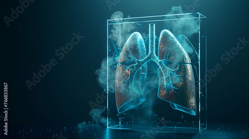 3d rendered illustration of a human lungs. world no tobacco day