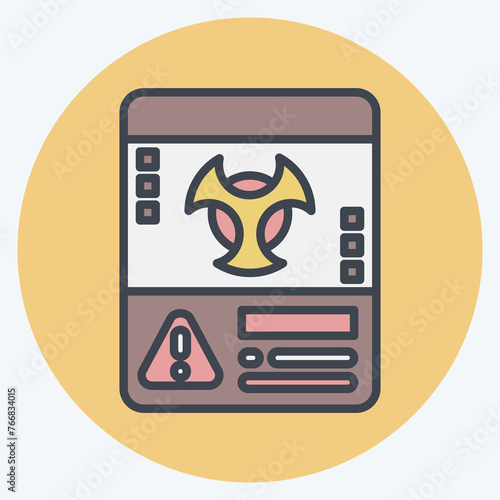 Icon Biohazard. related to Nuclear symbol. color mate style. simple design editable. simple illustration