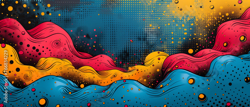 background with splashes, background with paint, Splashes pop art pattern, Comics illustration, retro and 90s style, pop art pattern, abstract crazy and psychedelic background