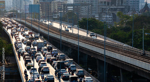 traffic jam on the streets of Bangkok