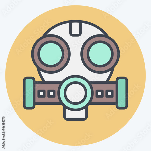 Icon Mask. related to Nuclear symbol. color mate style. simple design editable. simple illustration