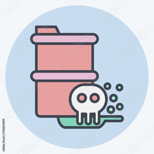 Icon Toxic Waste. related to Nuclear symbol. color mate style. simple design editable. simple illustration