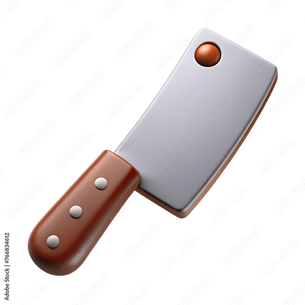 3d stylized cleaver knife with wooden chopping board 3d stylized cleaver knife with wooden chopping board
