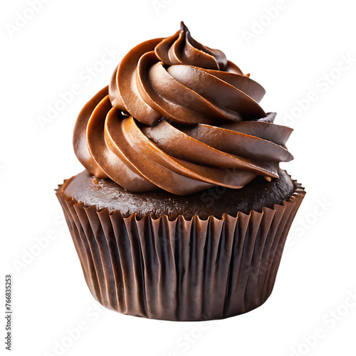 Wallpaper Mural cupcake with chocolate icing and melted chocolate on transparent background Torontodigital.ca