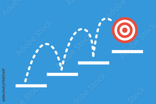 Step by step to new success infographics. Personal development illustration.