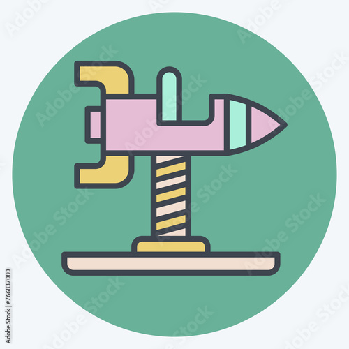 Icon Spring Swing Rocket. related to Amusement Park symbol. color mate style. simple design editable. simple illustration