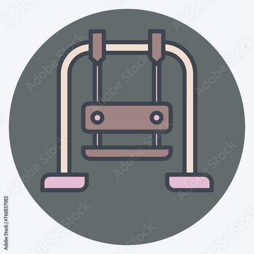 Icon Swing. related to Amusement Park symbol. color mate style. simple design editable. simple illustration