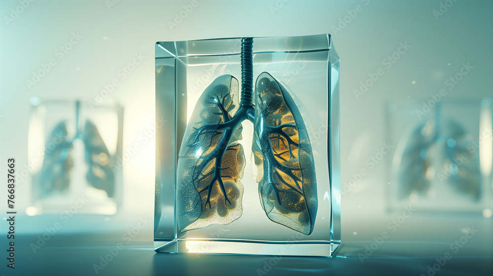 3d rendered illustration of a human lungs. - obrazy, fototapety, plakaty 