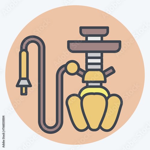 Icon Hookah. related to Saudi Arabia symbol. color mate style. simple design editable. simple illustration
